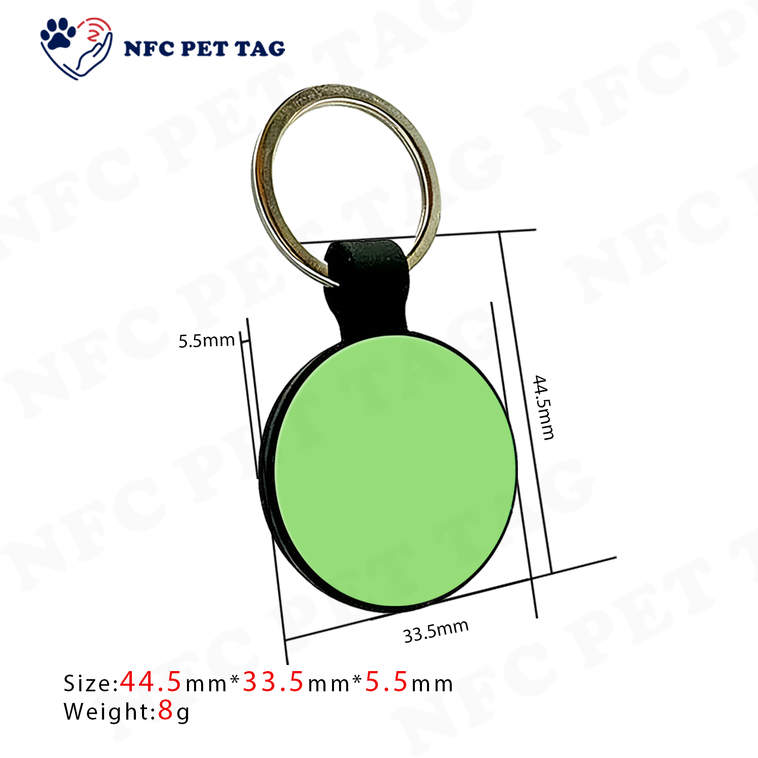 Waterproof NFC Pet Tag Anti-lost QR Pet ID Tag for Dog