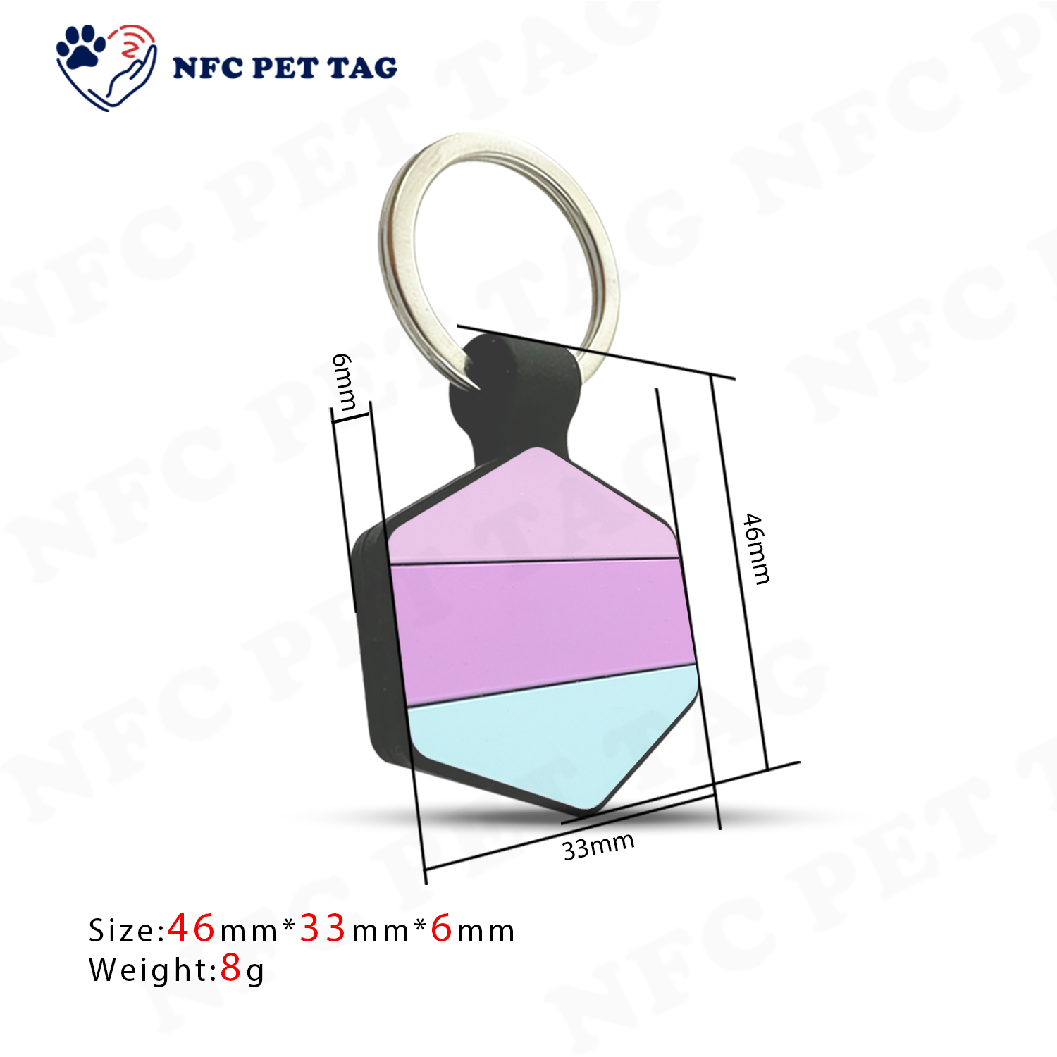 Personalized NFC Pet ID Tags with High Quality Silicone Dog Name Tag