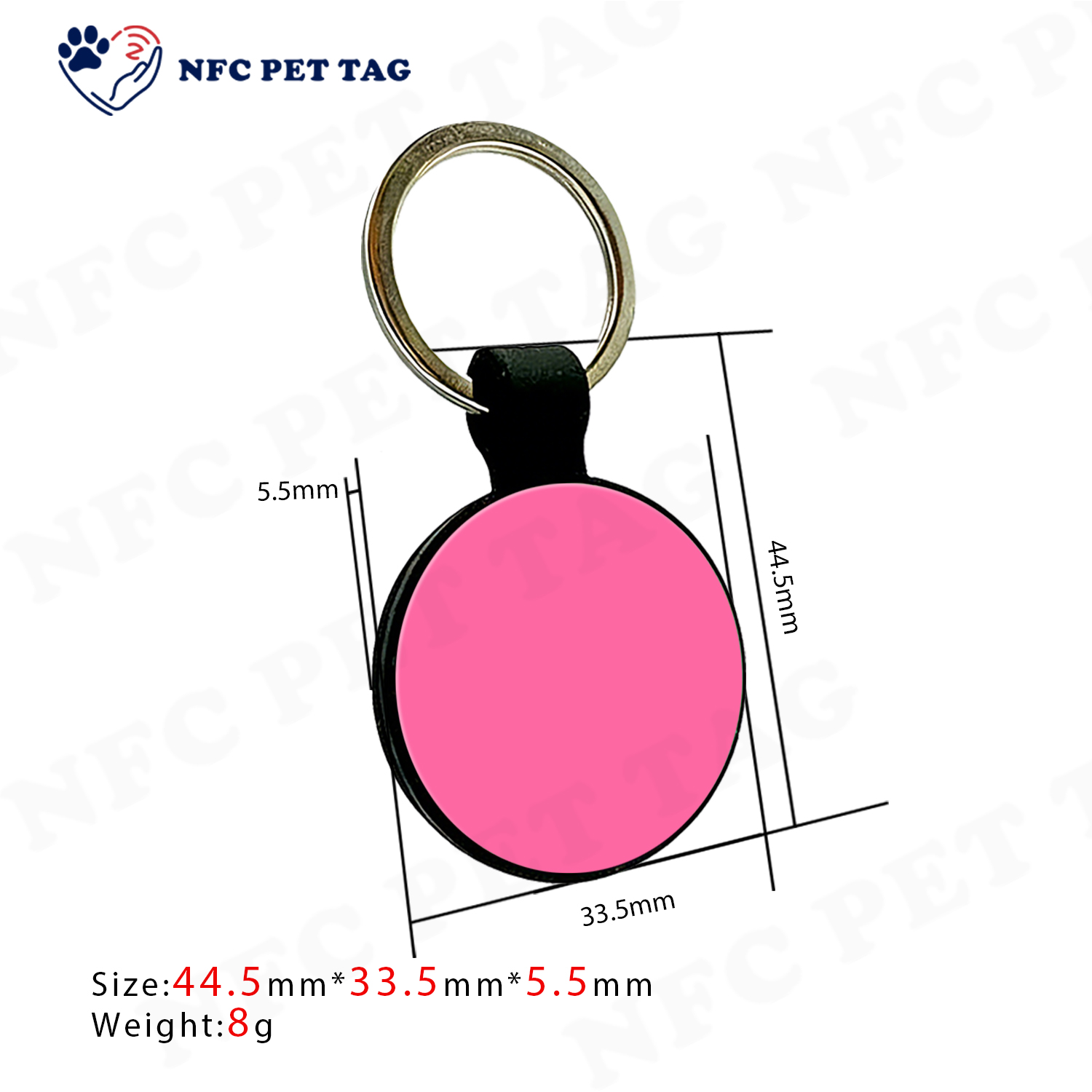 Customized LOGO and QR Code RFID Pet Tag for Dog and Cat