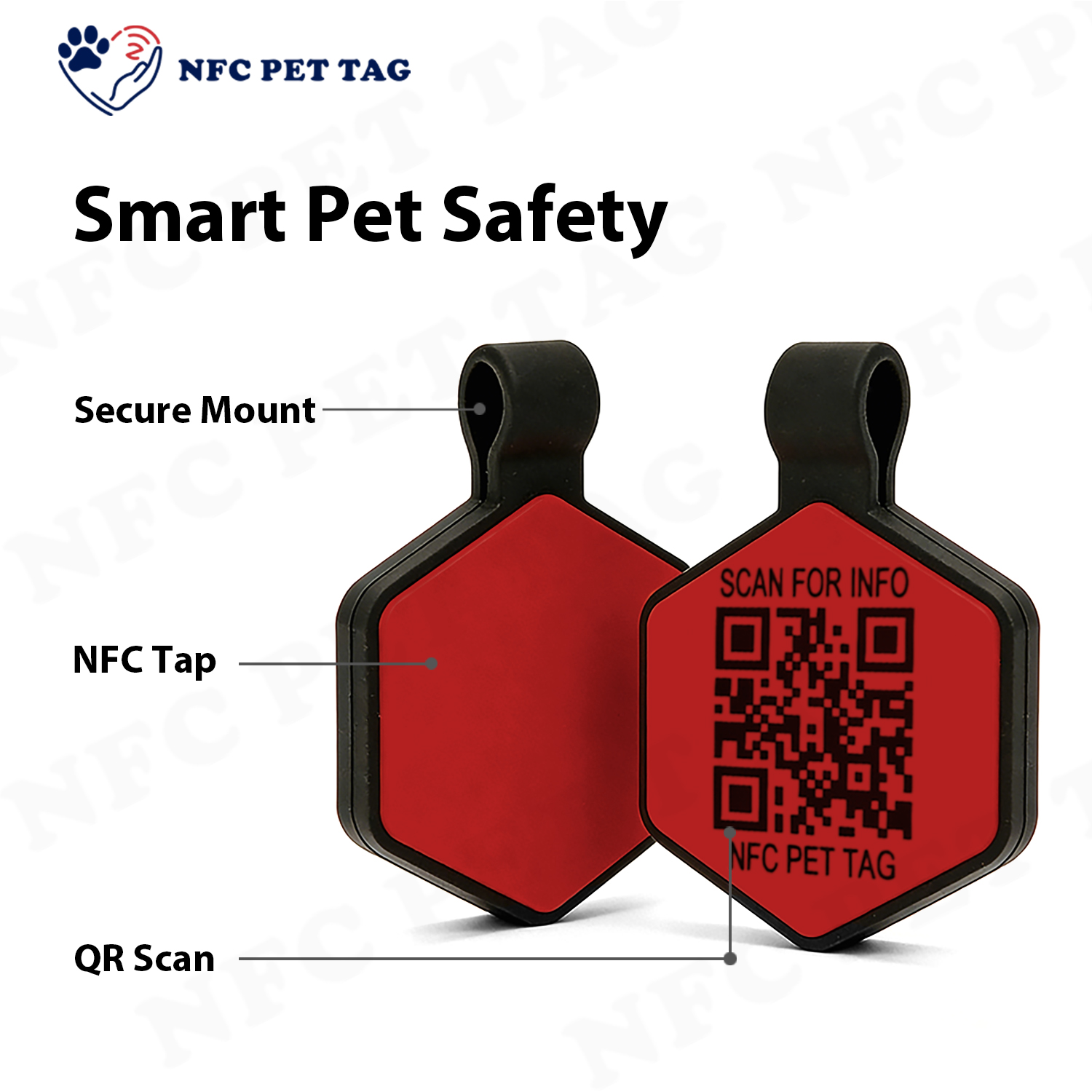 Customizable Anti-Lost QR Code URL Pet Collar Name ID Tag