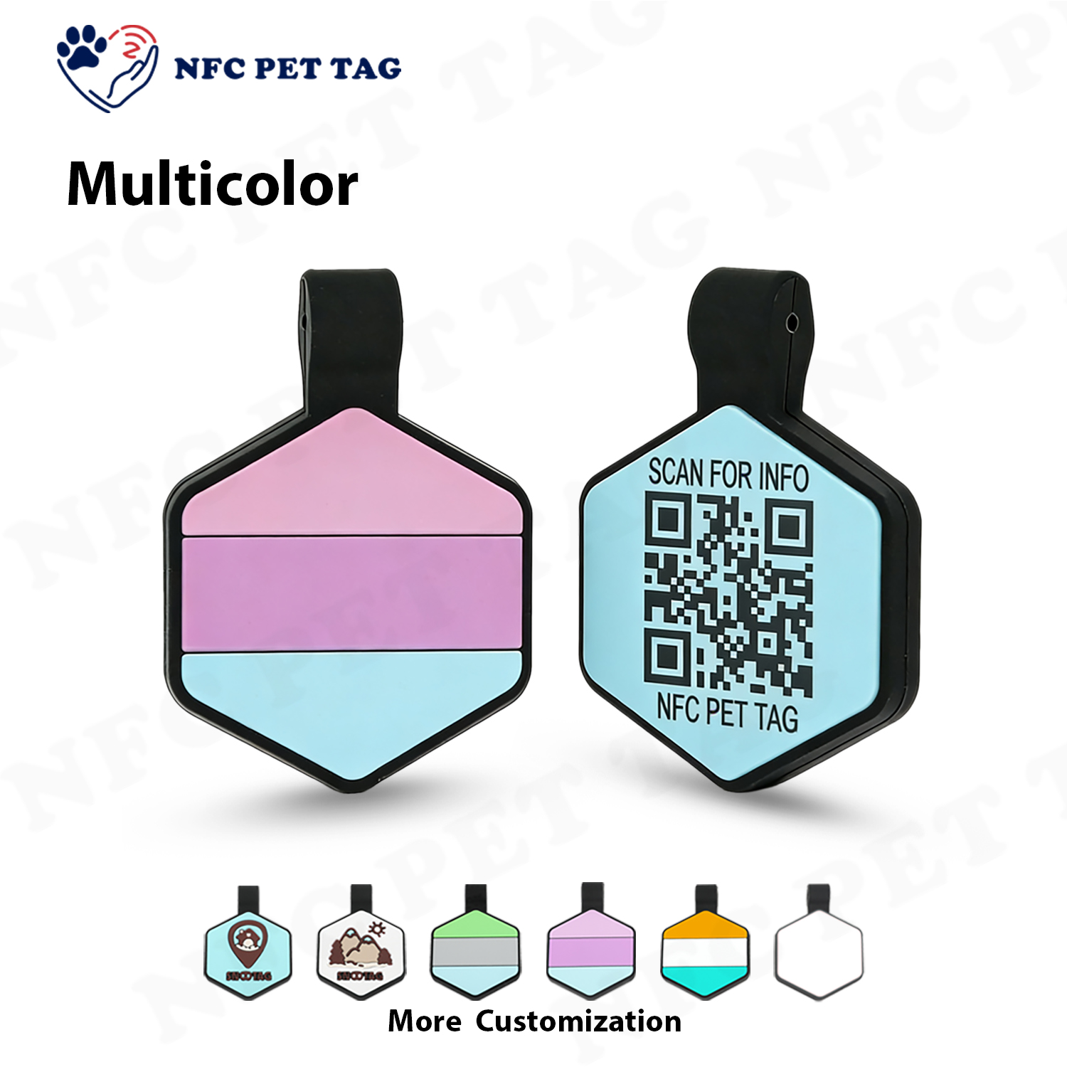 Personalized NFC Pet ID Tags with High Quality Silicone Dog Name Tag