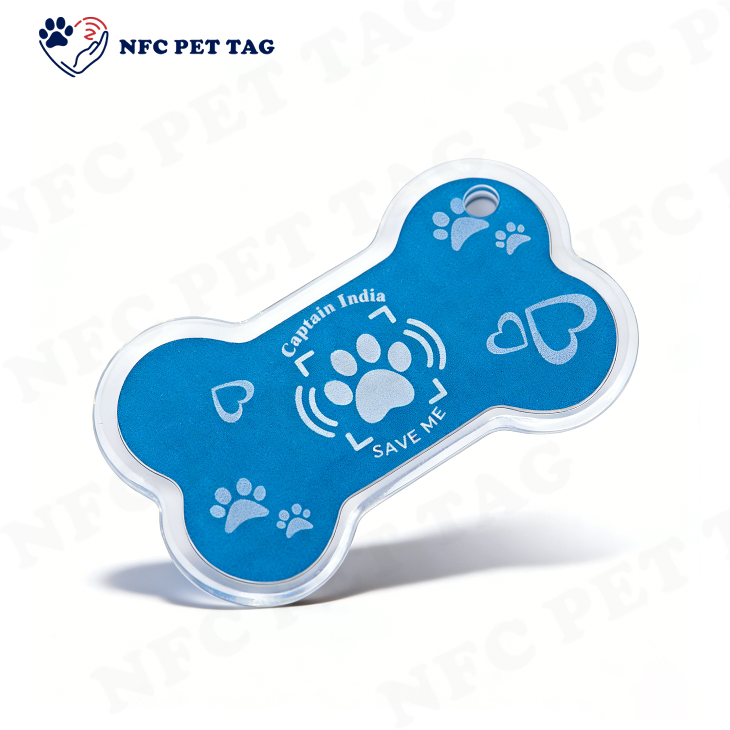 Cute Bone Shaped Metal Pet Tag Durable NFC Pet Monitoring Tag