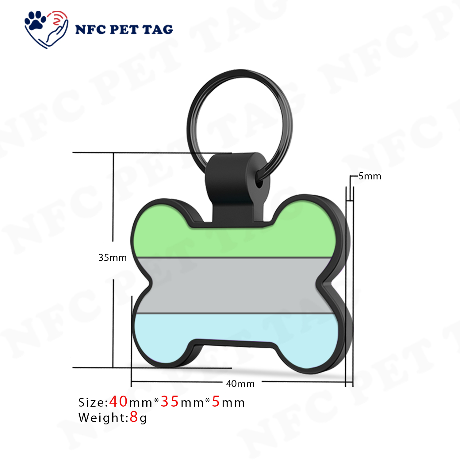 Custom Silicone Dog Name Tag Personalized NFC PET ID tag