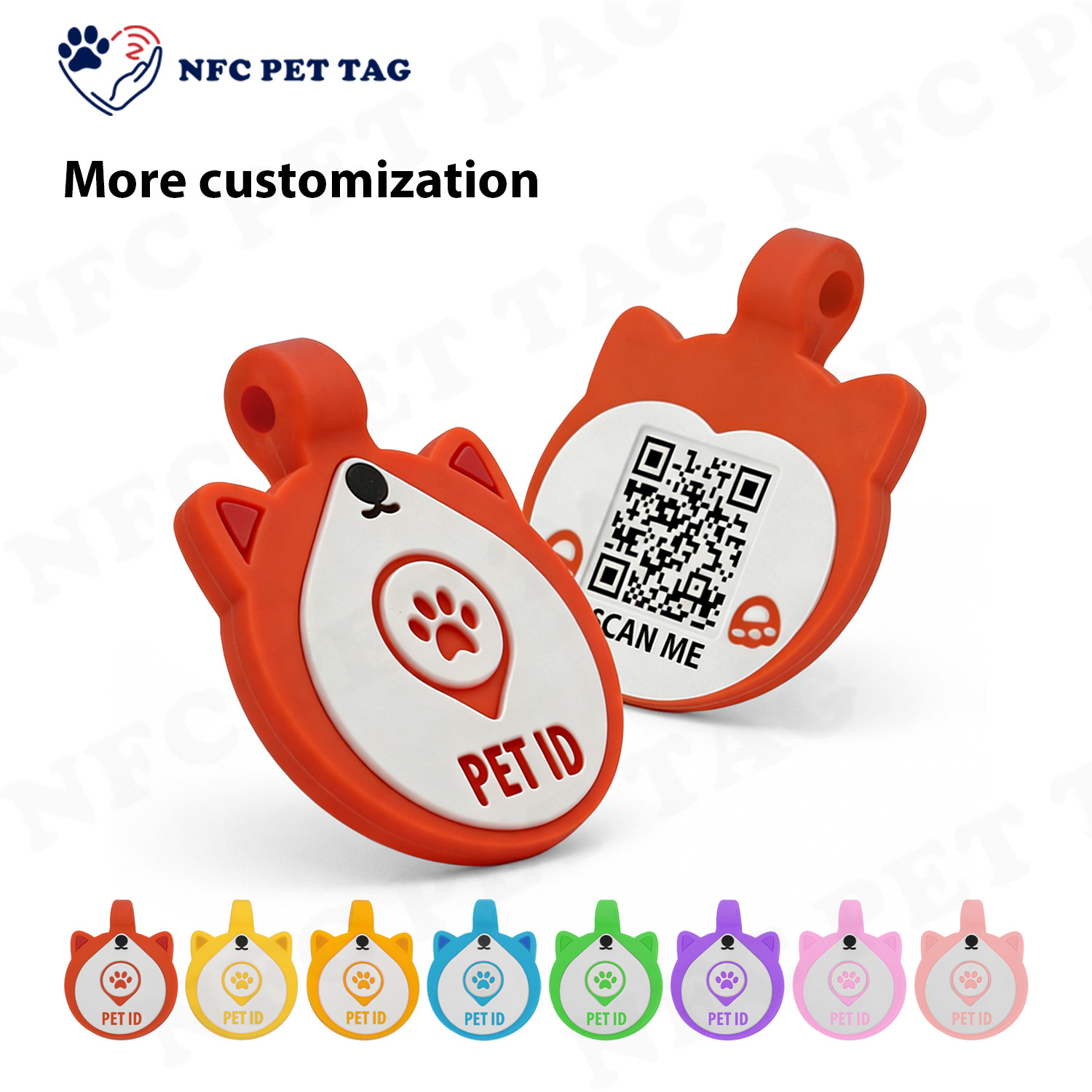 Durable Plush Flexible Silicone Tag NFC QR Pet Identification Tag