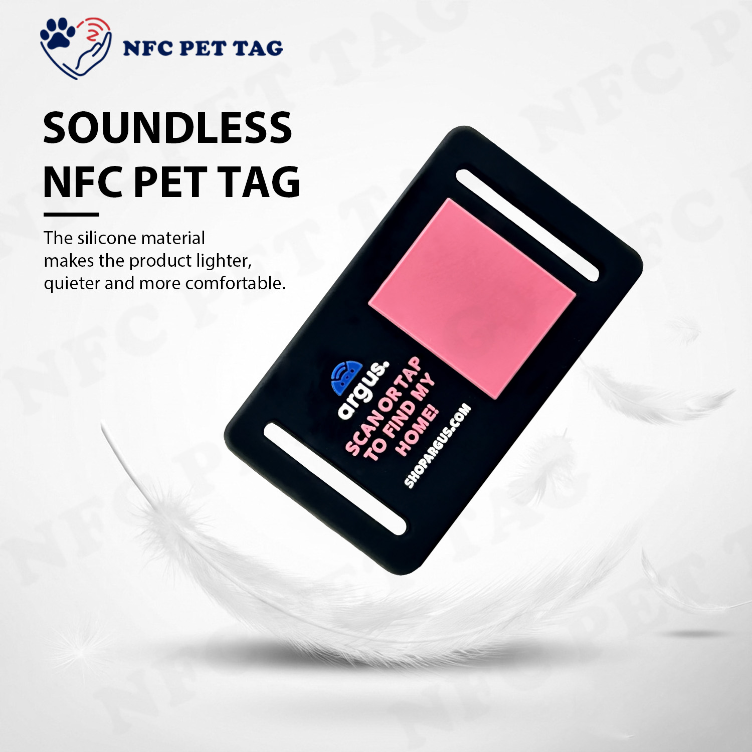 NFC-Enabled Personalized Pet ID Tag Custom Silicone Dog Name Tag