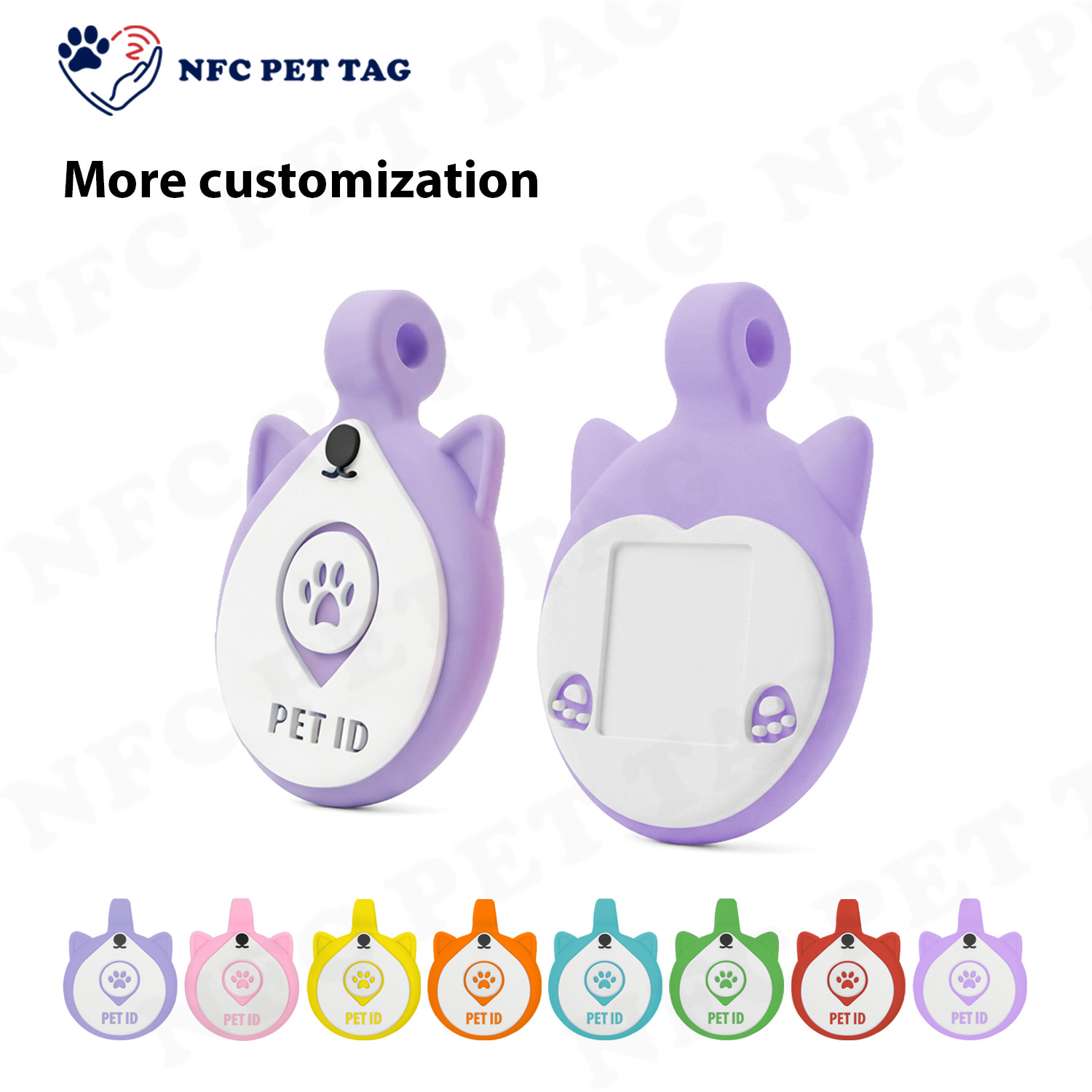 Plush Flexible Silicone NFC QR Tag Durable Pet Identification Tag