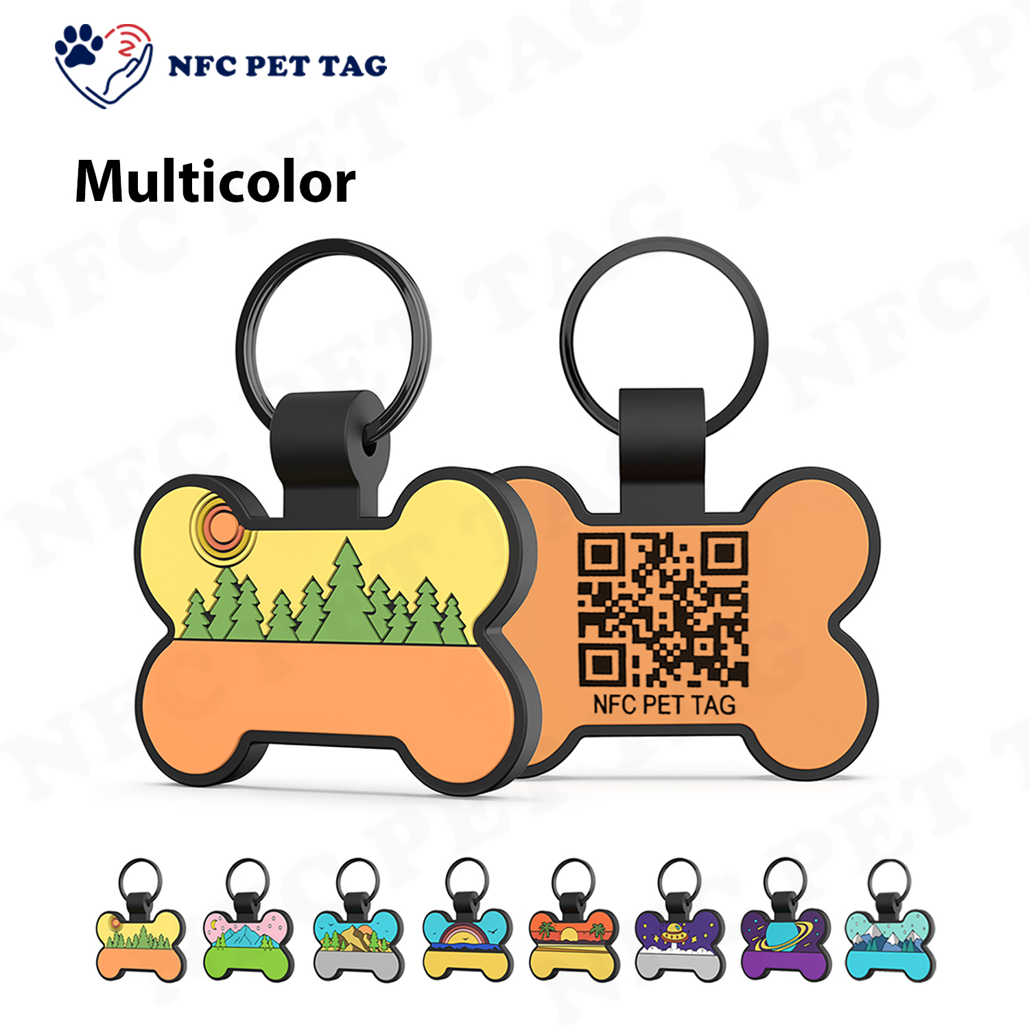 Customized Free APP Silicone NTAG213 NFC Silicone Pet ID Tag