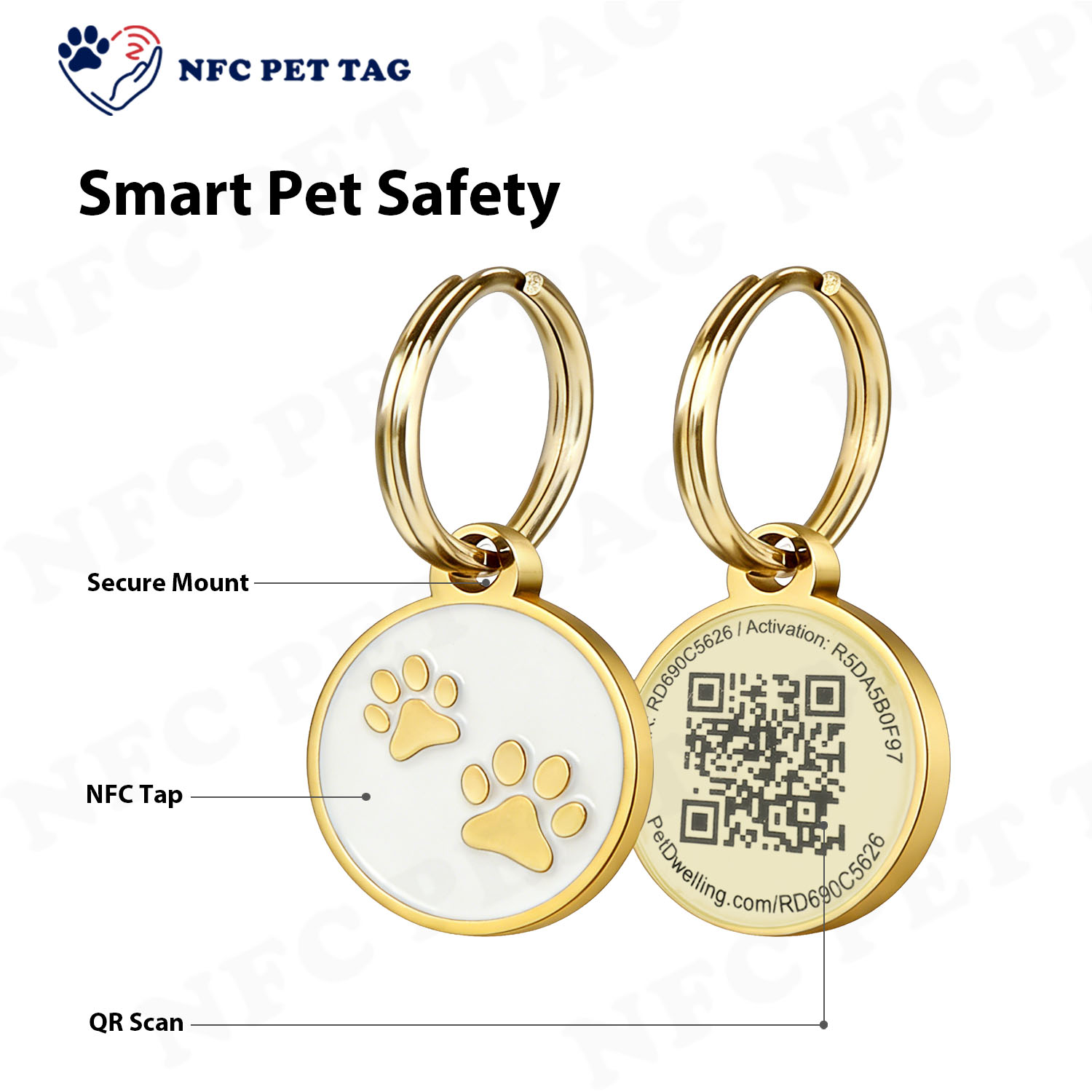 Silent Corrosion-Resistant NFC Dual-Function Metal Pet Tag