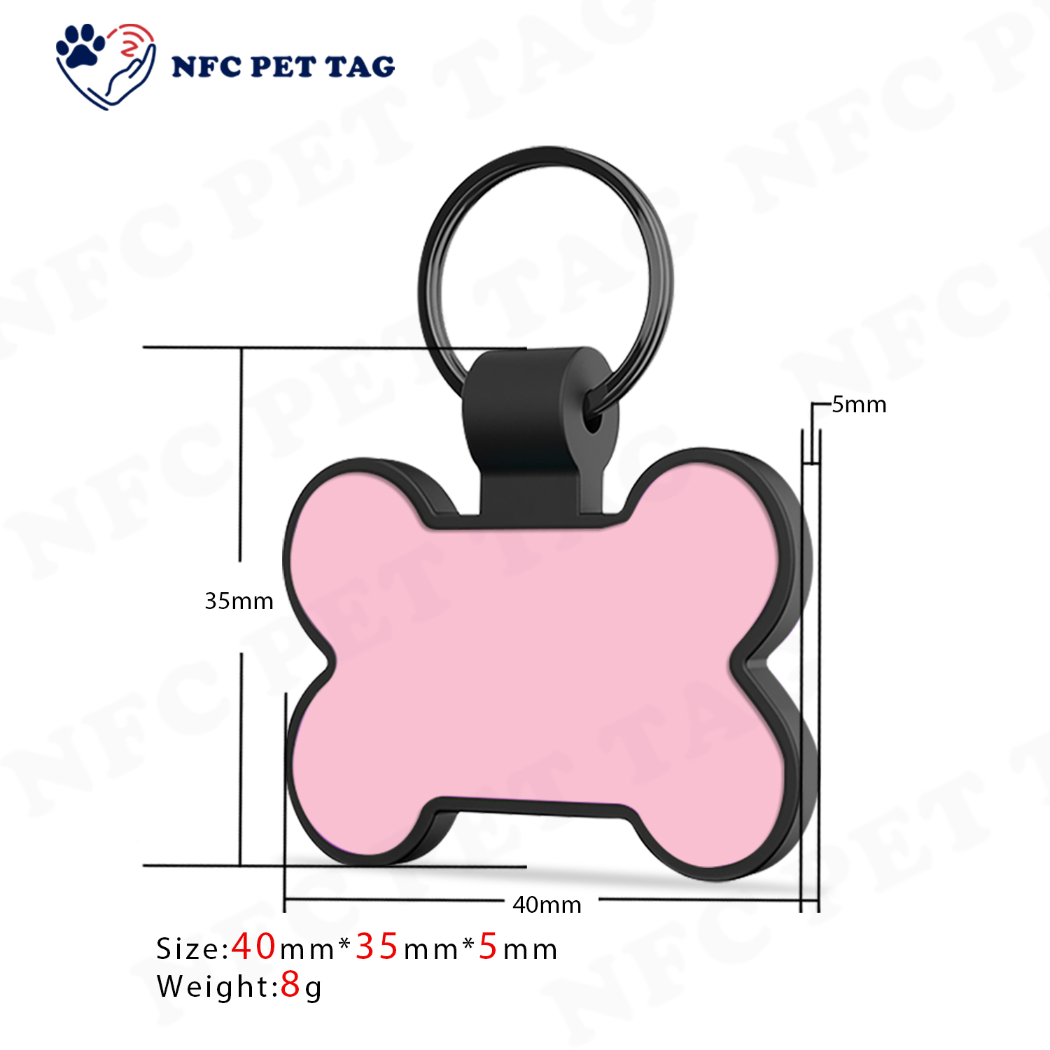 Cartoon-Style Editable NFC Personalized Engraving Silicone Pet Tag