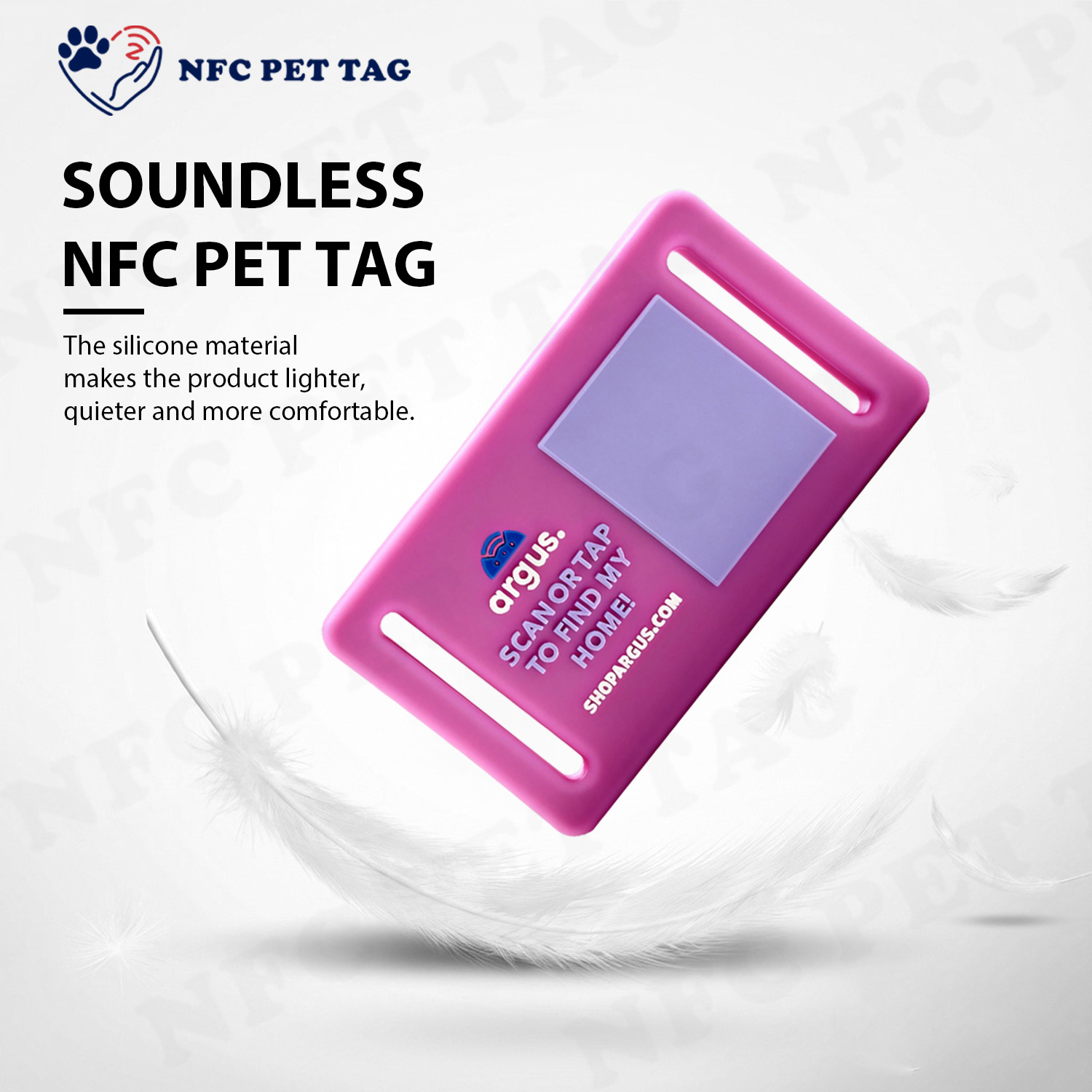 Personalized Dog ID Tag with NFC Function Custom Silicone Name Tag