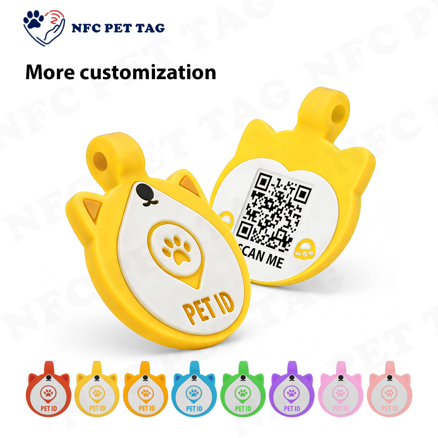 Hard-Wearing Flexible Polymer NFC Pet Tag - Protective QR Identification Tag
