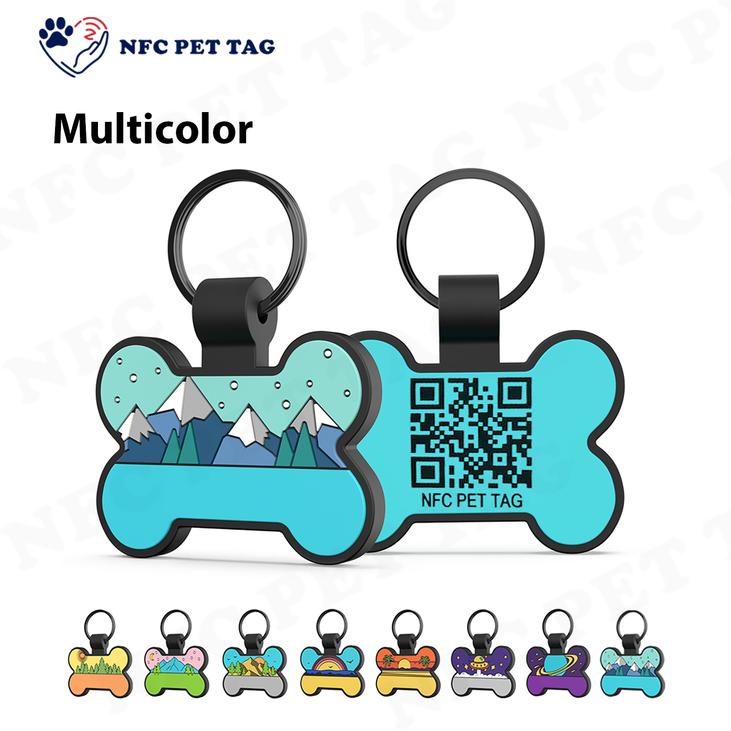 Pet Anti-lost Barcode Tag Animal Collar Tag Custom QR Code Tag