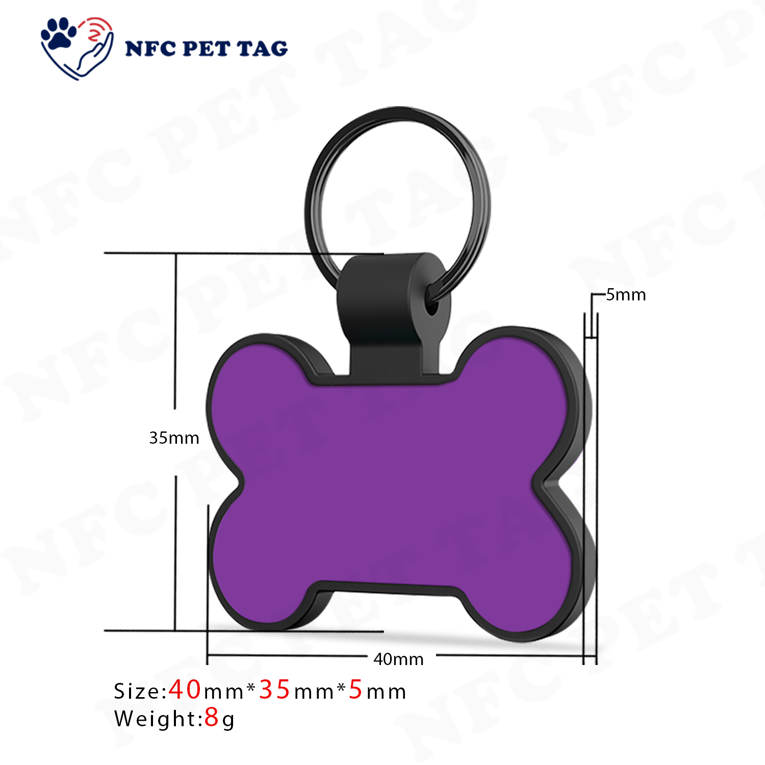 Adorable Animal Design Custom Text Printable Silicone Pet Tag