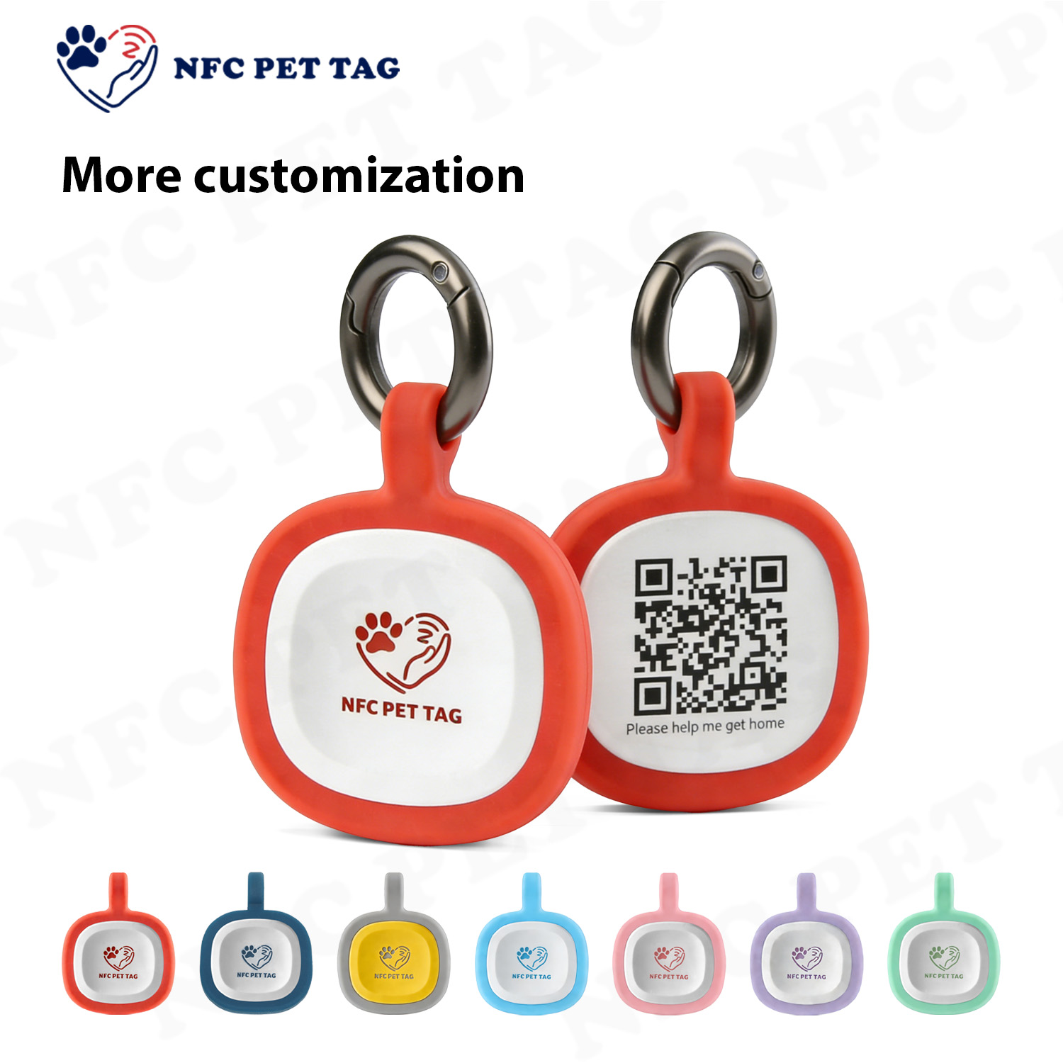Silicone NFC Pet Tag QR Code Protective Pet ID Tag