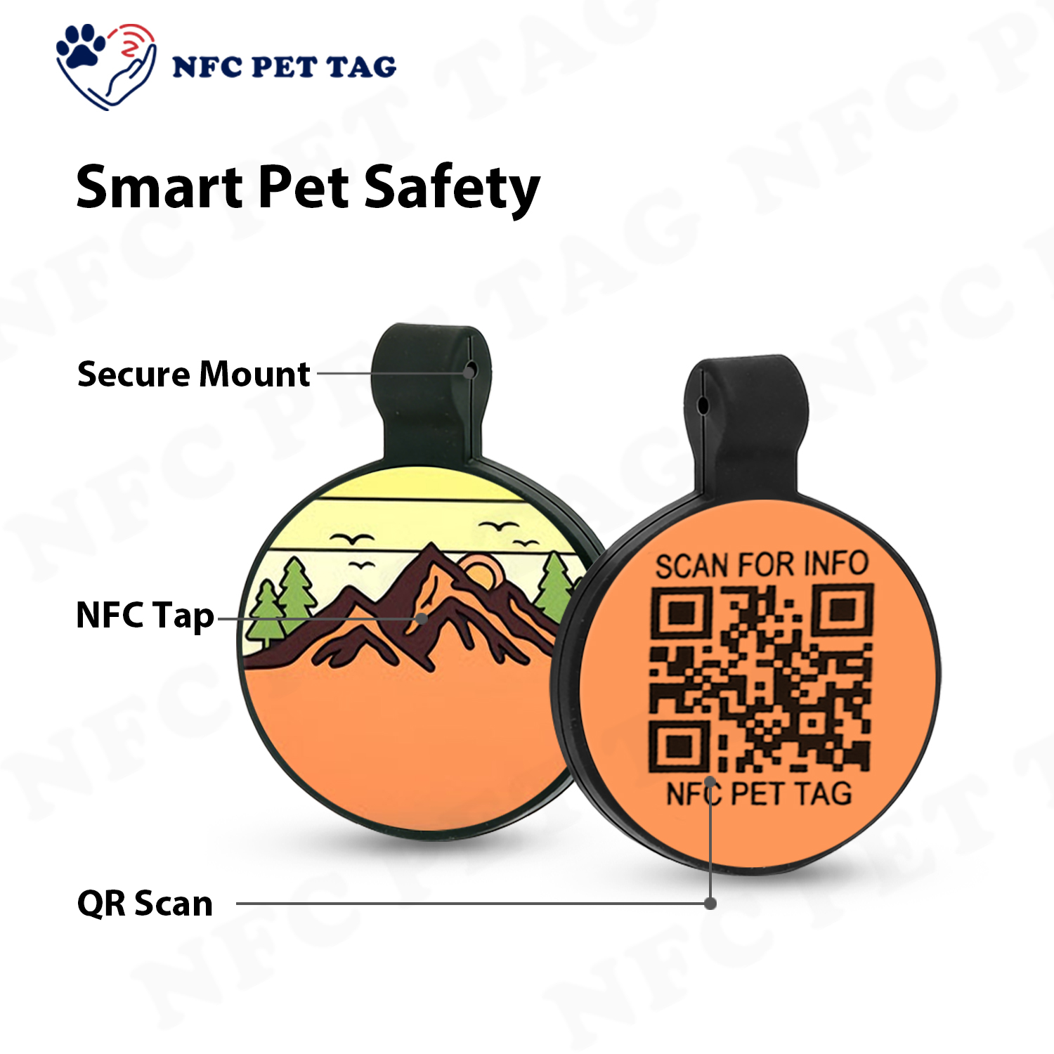 Personalized Silicone Pet Tag with QR Code & NFC Pet Tracking Solution