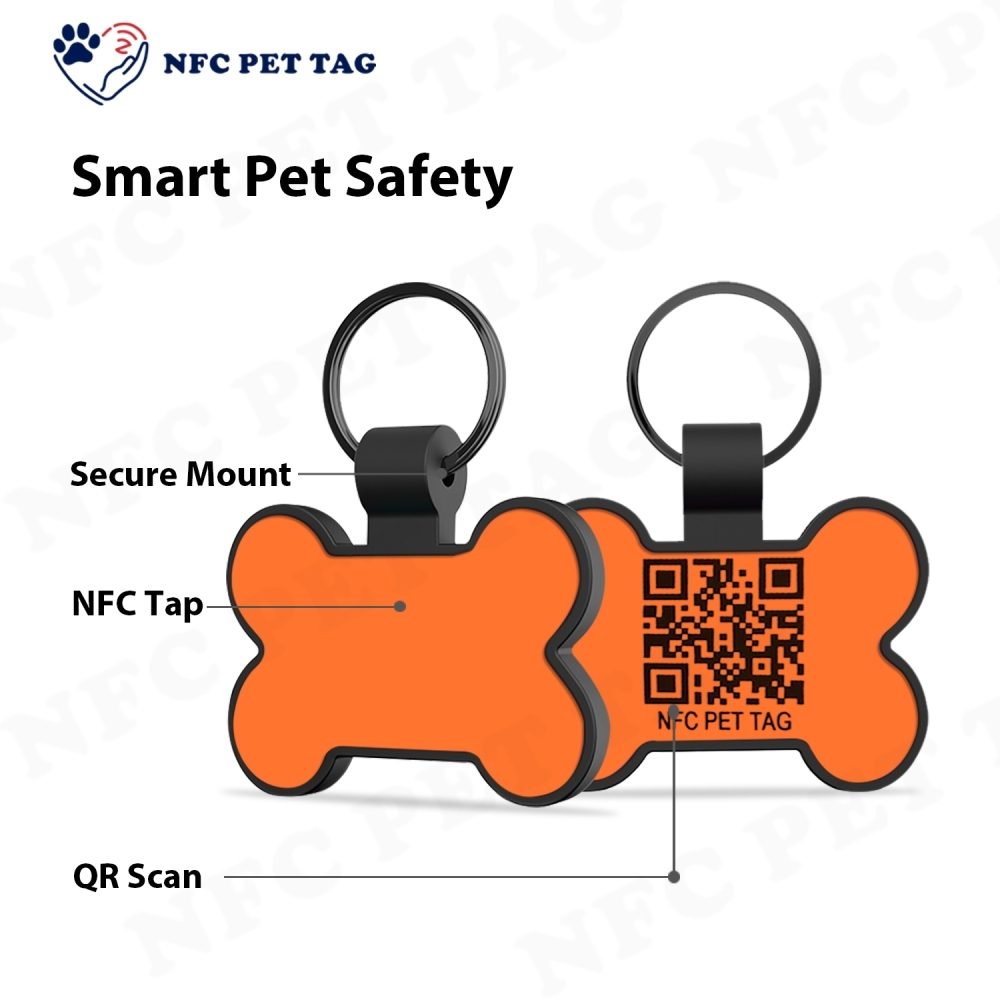 OEM/ODM Supported Custom Software Integrated QR Code Silicone Pet Tag