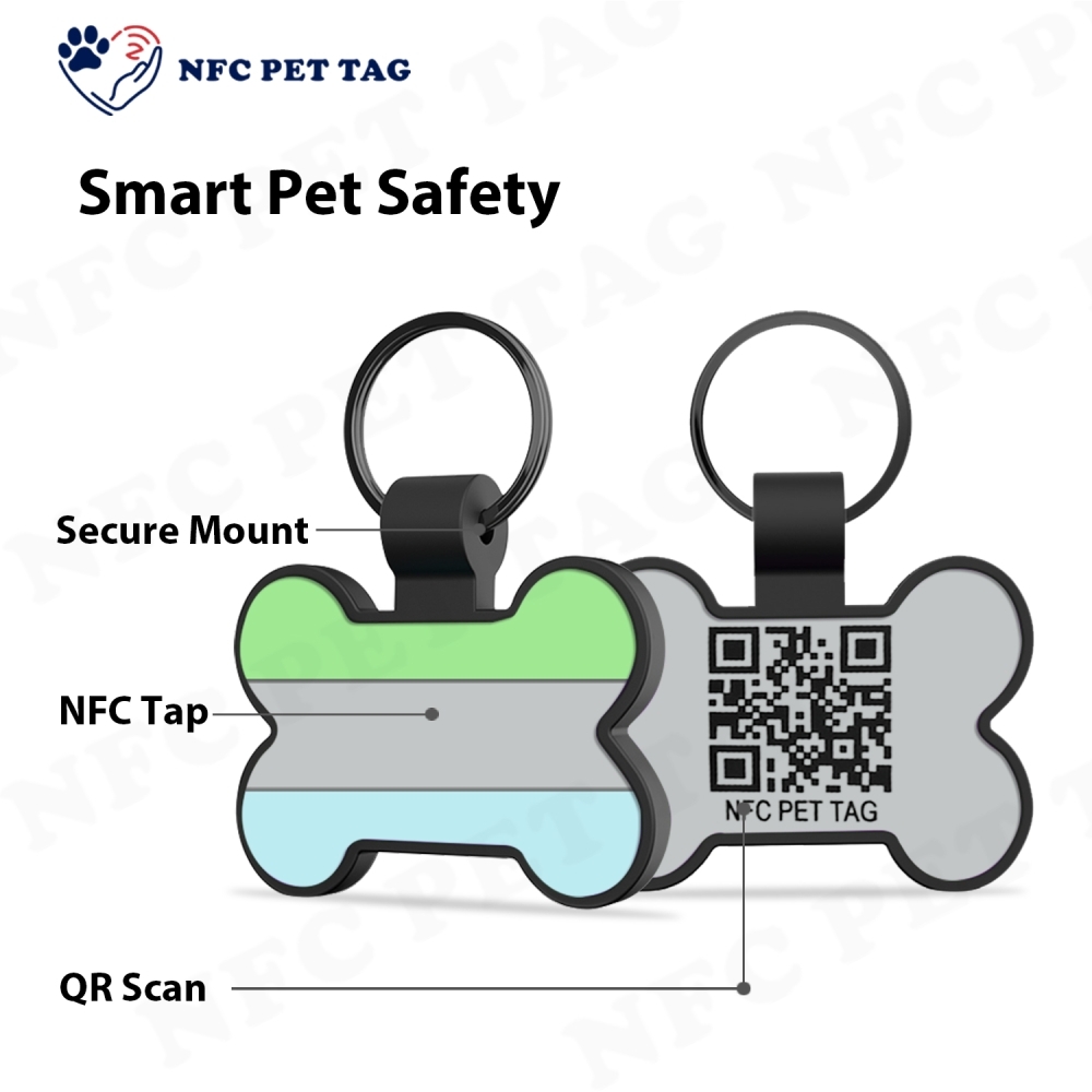 Custom Silicone Dog Name Tag Personalized NFC PET ID tag
