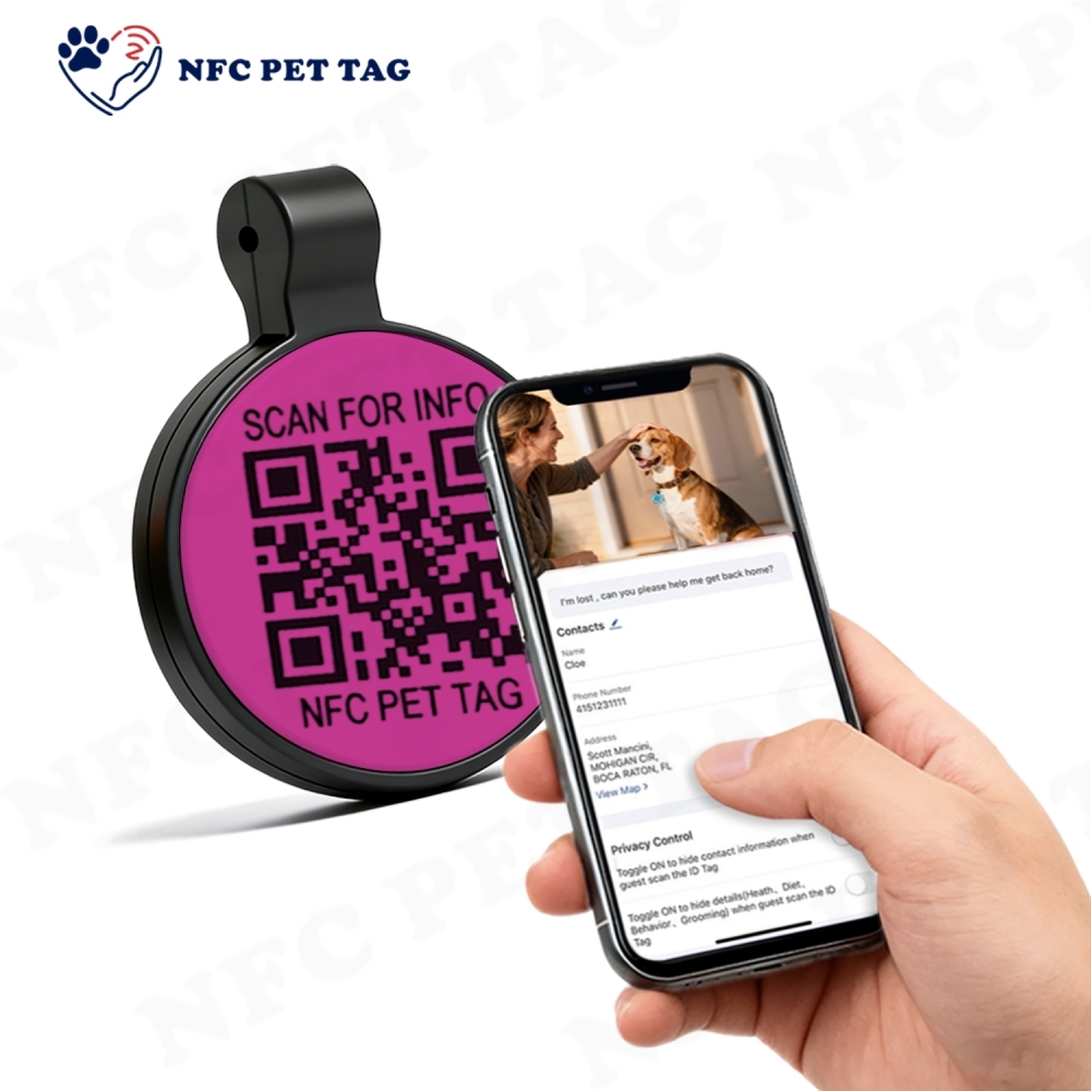 High Quality NFC Waterproof Silicone Circle Pet ID Tag Product