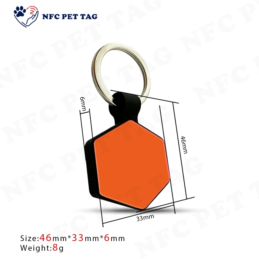Silicone Cat ID Tag Thin NFC Smart QR Code Pet Tag, Personalized NFC Tag with Pet Dog ID