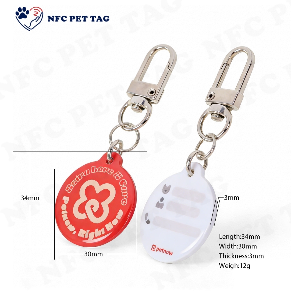 Scratch-Resistant Medical Alert Pet Safety Tag with RFID Tech Durable Epoxy Pet ID Tag