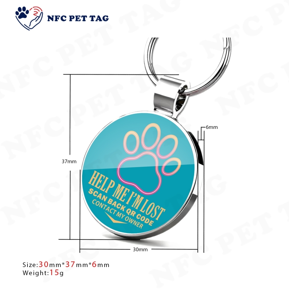 Anti-Fade Epoxy-Coated Zinc Alloy NFC Metal Pet Identification Tag