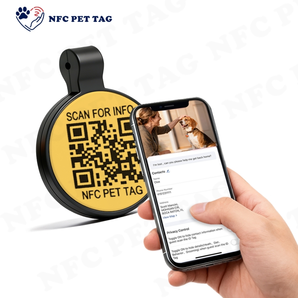 Multi-Tech Anti-Lost Silicone Pet ID Tag RFID NFC QR Code Pet Tag