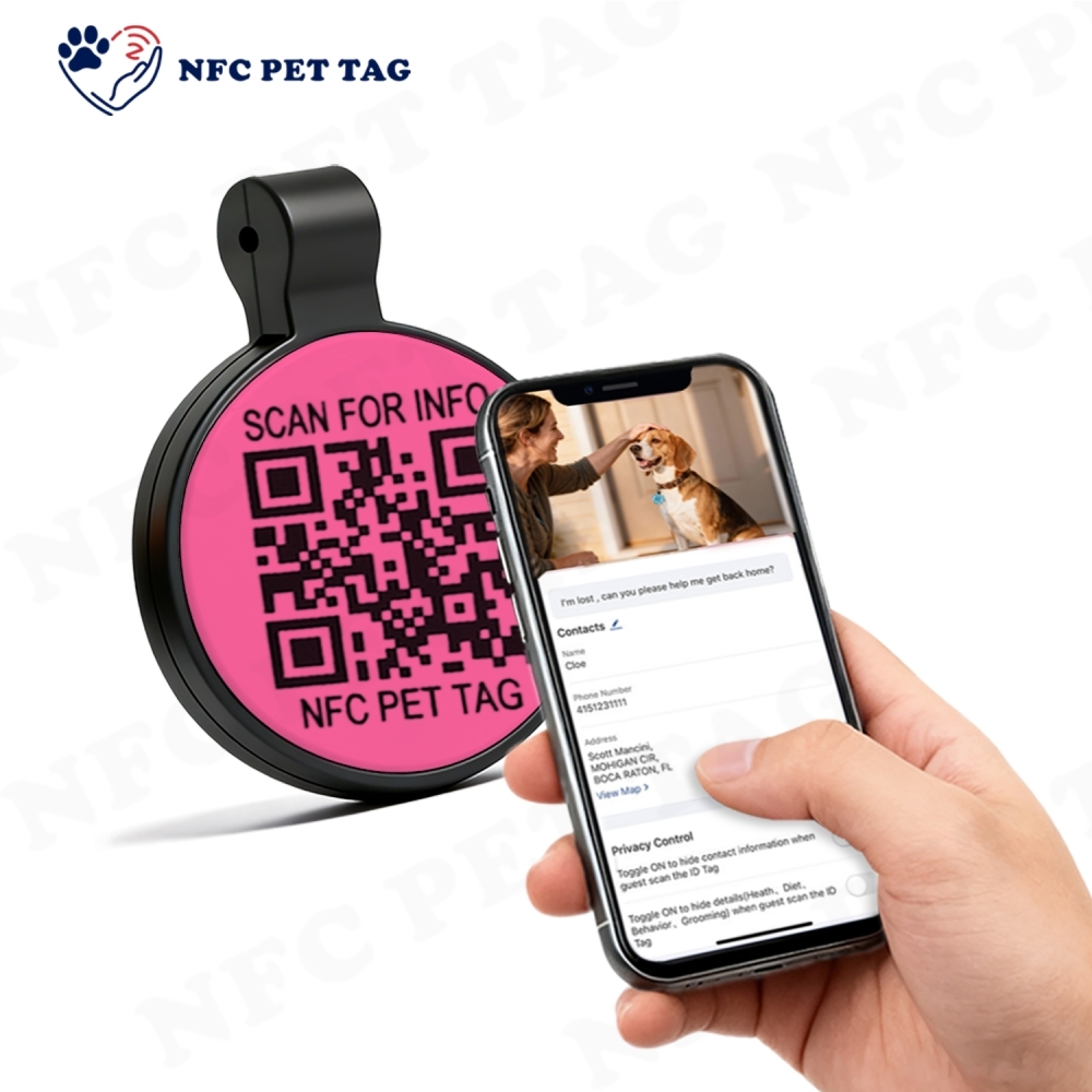 Customized LOGO and QR Code RFID Pet Tag for Dog and Cat