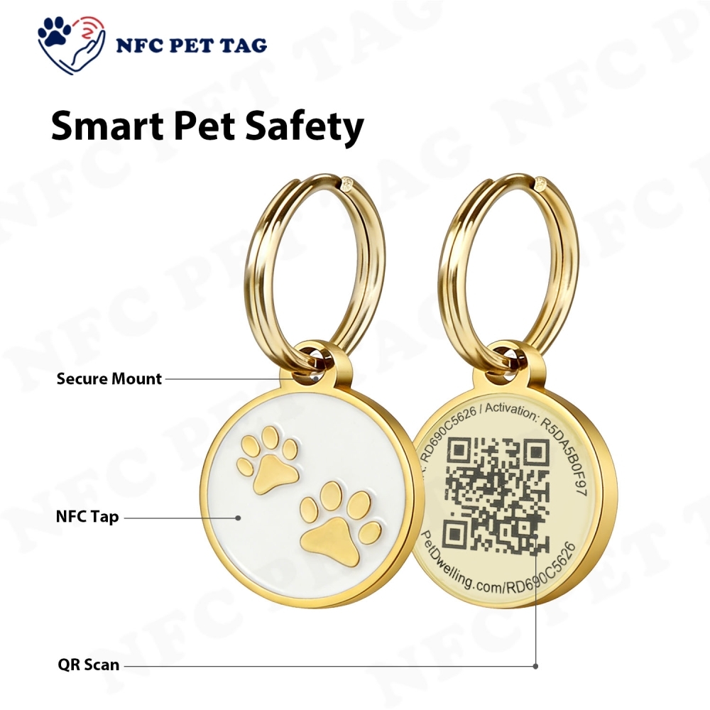 Silent Corrosion-Resistant NFC Dual-Function Metal Pet Tag