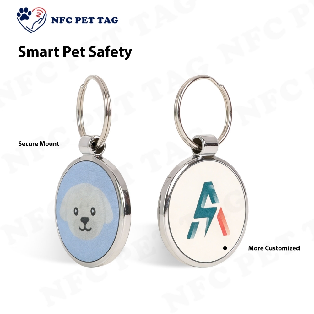 High-Definition Medical Alert Engraved Pet Tag with RFID Chip Durable Epoxy Pet ID Tag