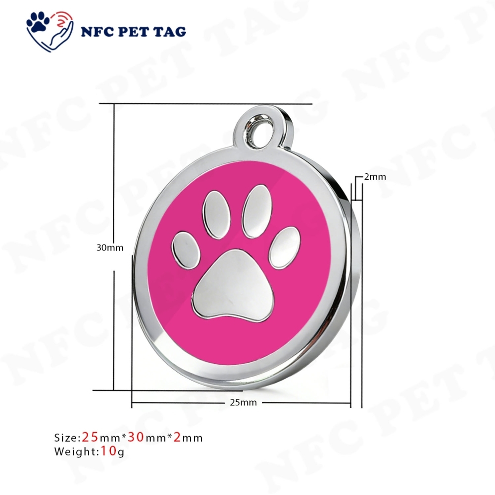 Silent Corrosion Resistant NFC Pet Tag Dual Function Metal Tag