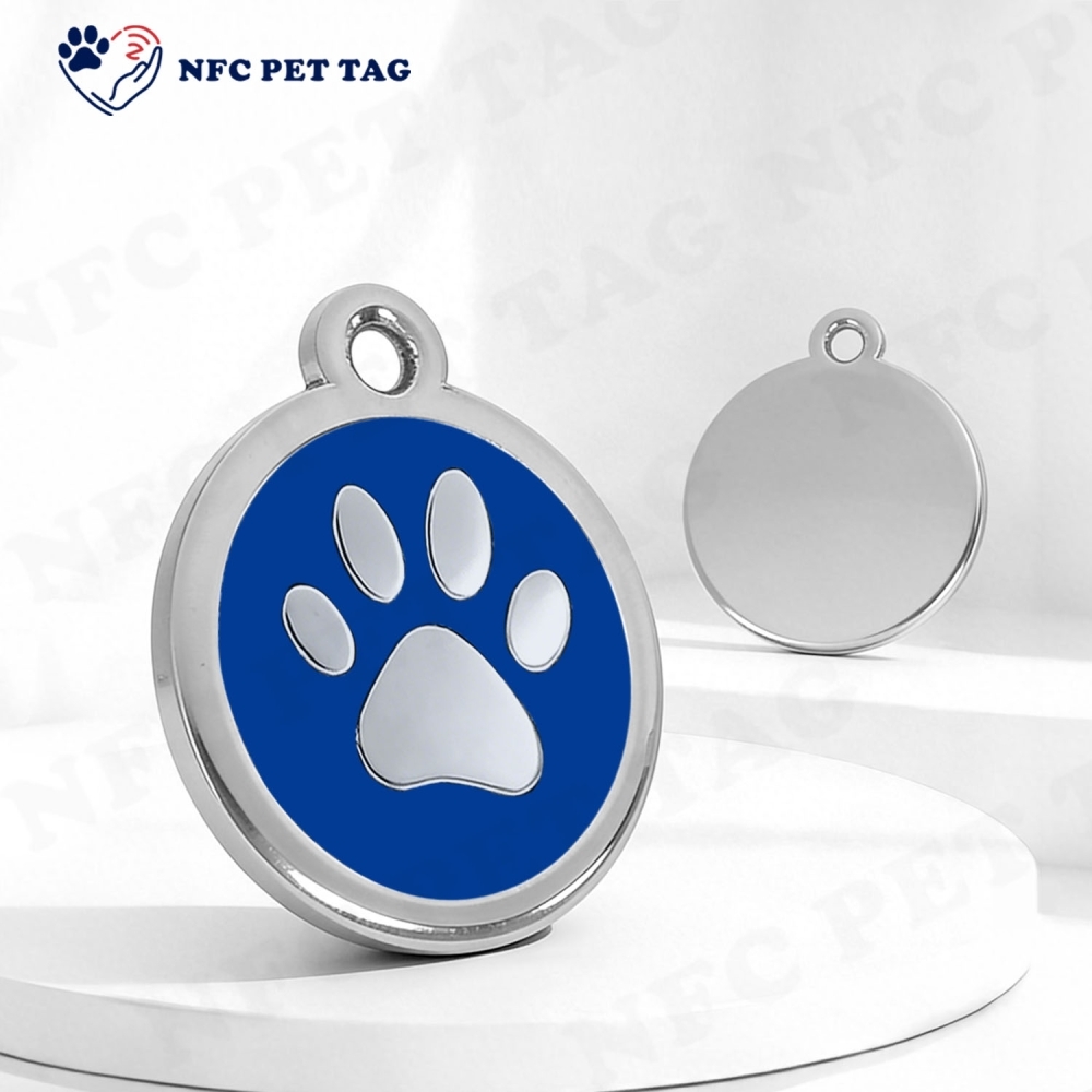Silent Dual-Function Metal Pet Tag Corrosion Resistant NFC-Enabled Pet Tag
