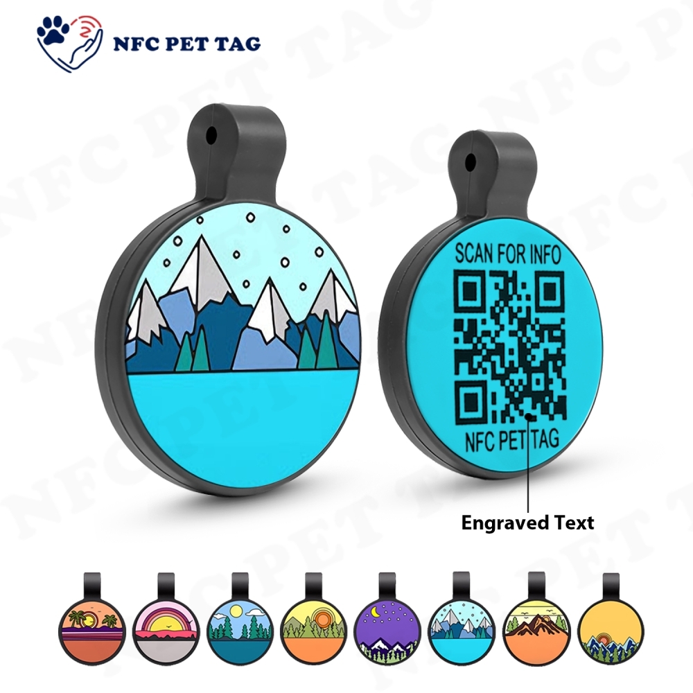 Customizable Silicone Pet Tag 3-in-1 RFID NFC QR Anti-Lost Tracking Pet Tag