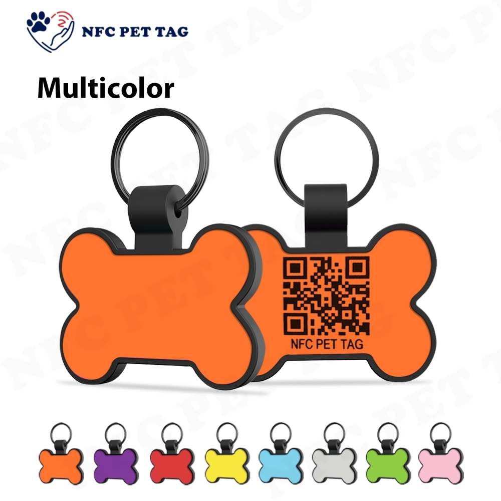 OEM/ODM Supported Custom Software Integrated QR Code Silicone Pet Tag