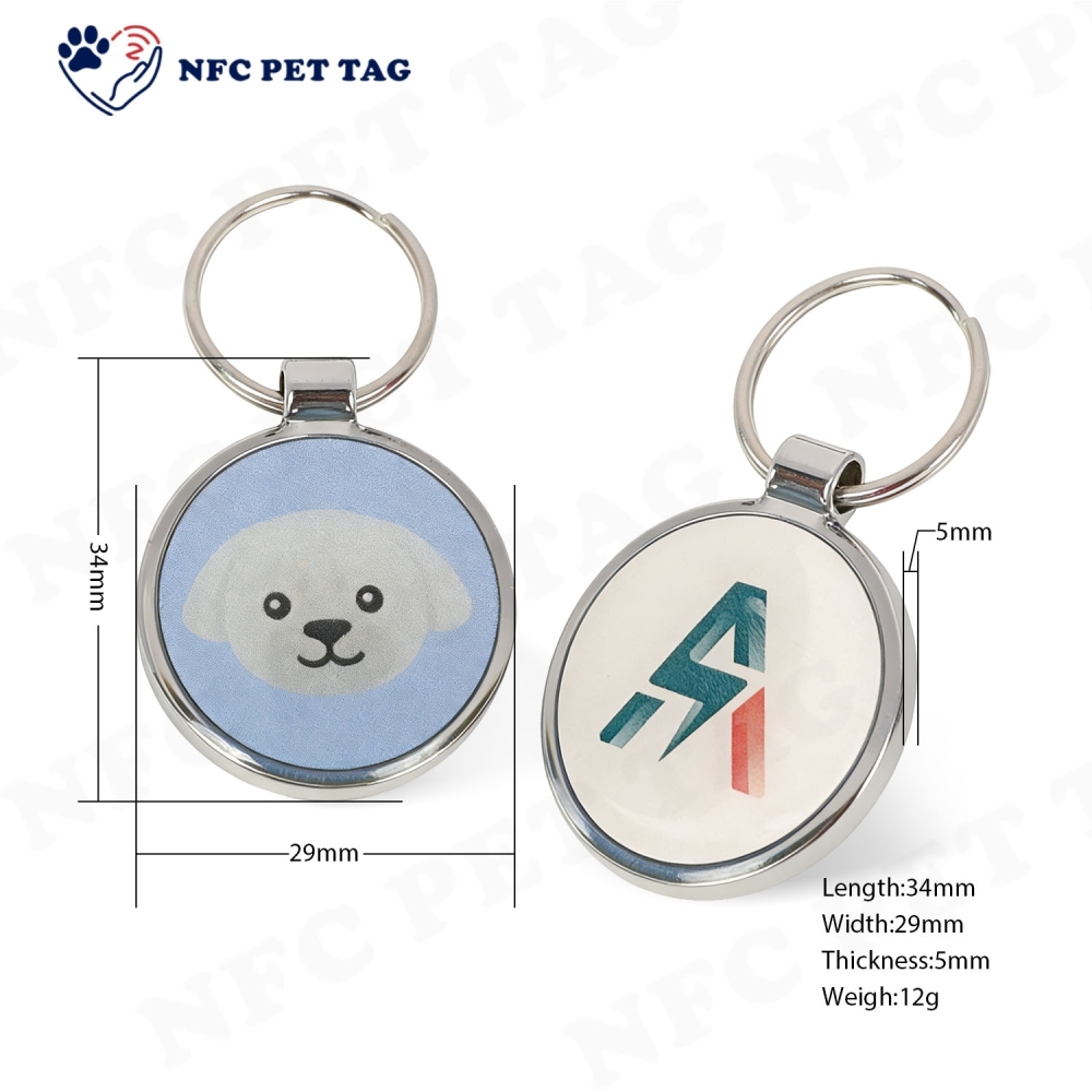 High-Definition Medical Alert Engraved Pet Tag with RFID Chip Durable Epoxy Pet ID Tag