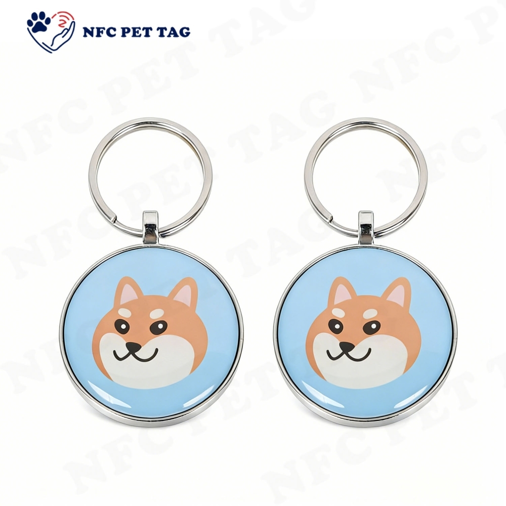 Stainless Steel Pet ID Tag Paw Print Metal NFC PET Tag