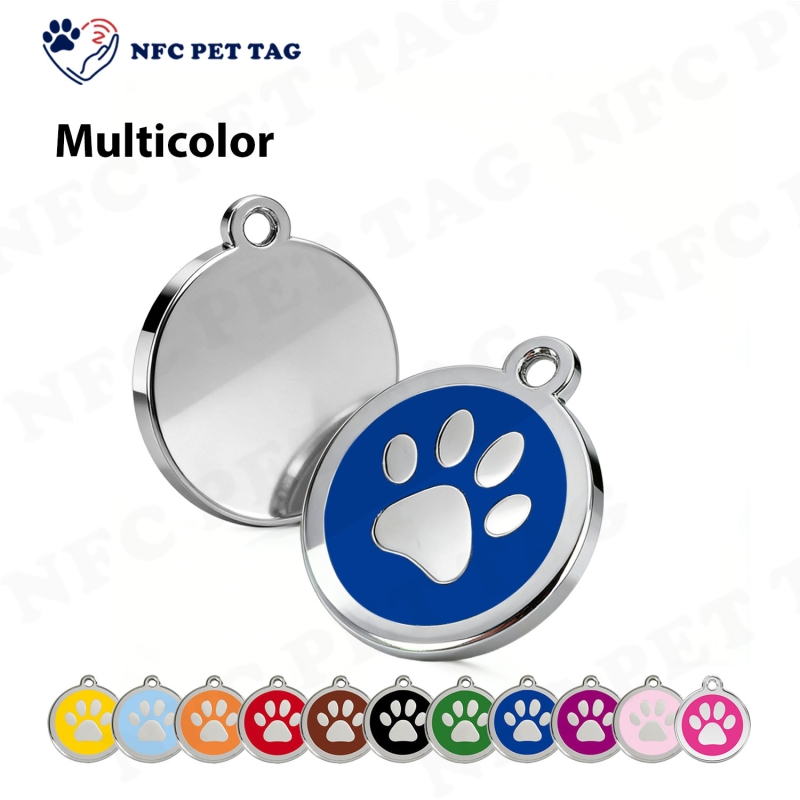 Silent Dual-Function Metal Pet Tag Corrosion Resistant NFC-Enabled Pet Tag