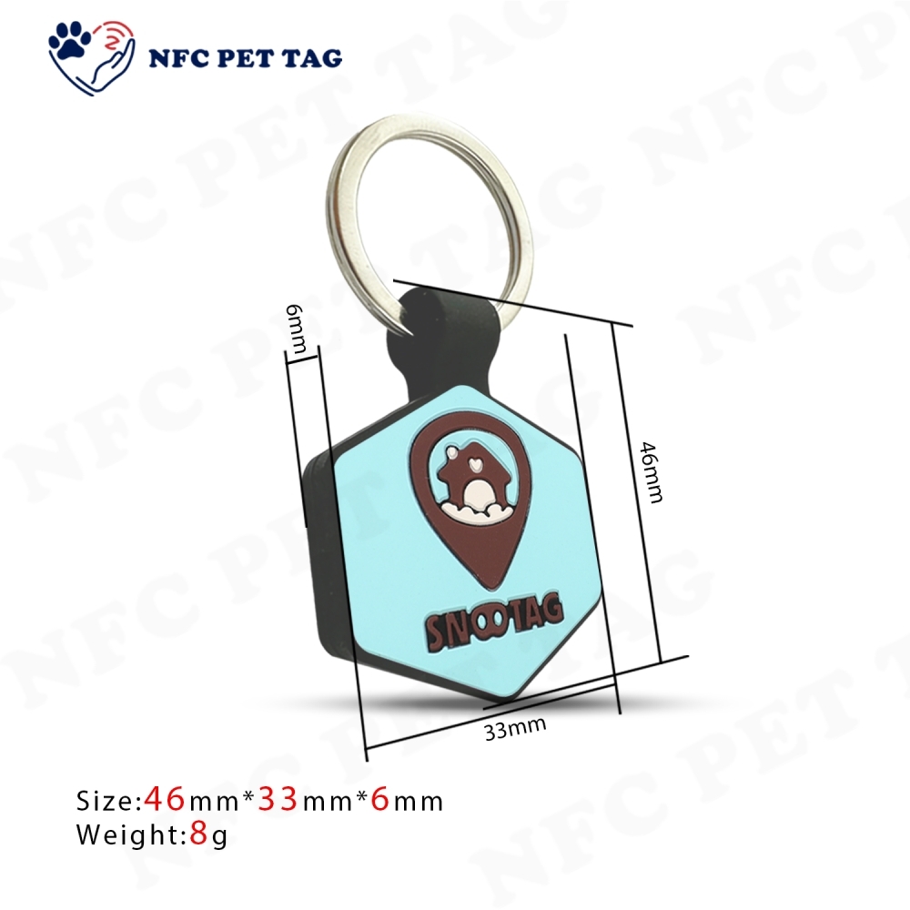 NTAG213 NFC RFID Silicone Pet Tag with QR Code For Pet Identification