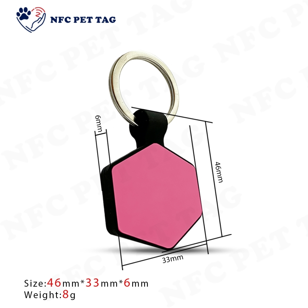Anti-Lost Waterproof Silicone NFC Pet Tag Custom Design Logo Engraved Dog ID Tag
