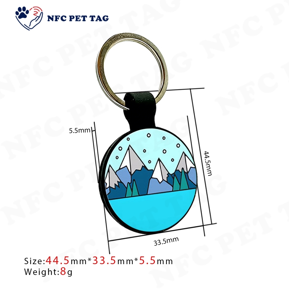 Customizable Silicone Pet Tag 3-in-1 RFID NFC QR Anti-Lost Tracking Pet Tag