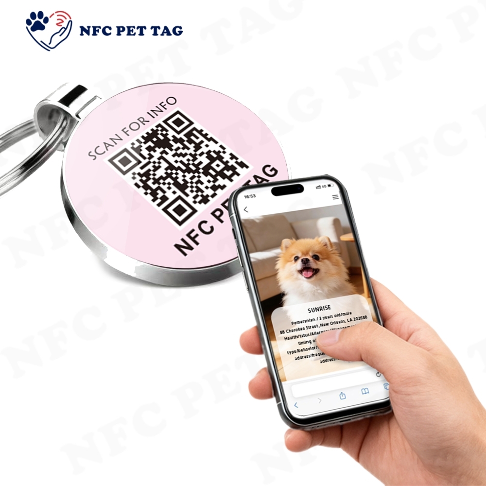 Scratch-Resistant Epoxy-Coated Metal NFC Zinc Alloy Pet Identification Tag