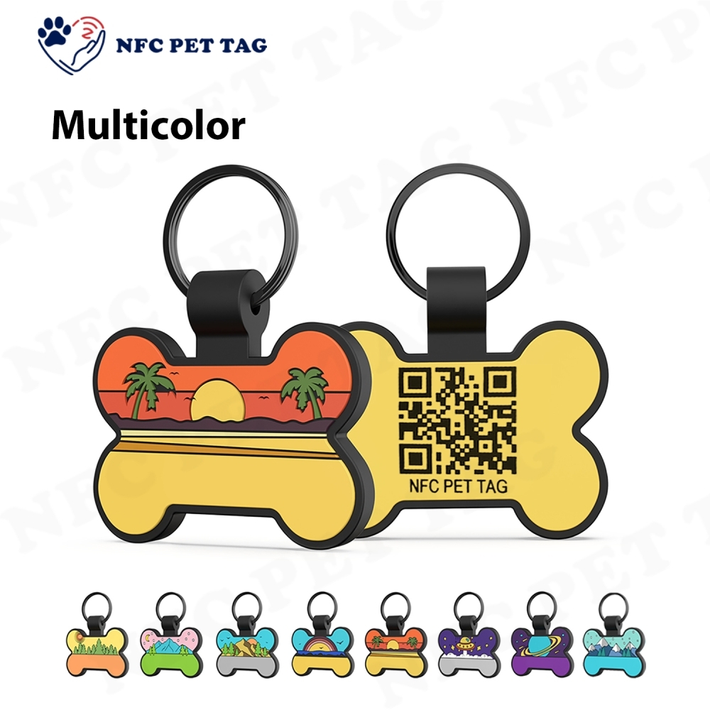 Tiny Barcode Cat ID Tag Waterproof NFC QR Pet Tag
