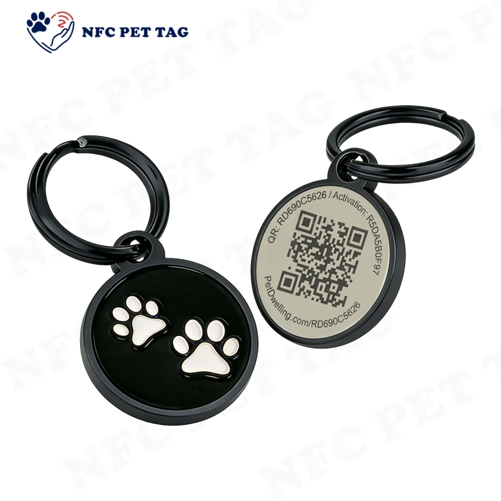 NFC Dual-Function Metal Pet Tag Silen Corrosion Resistant for Long-Lasting Use Pet Tag
