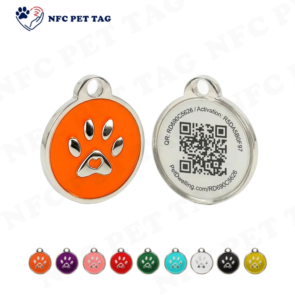Programmable NFC Function PVC-Core Metal Epoxy Dog Collar Tag