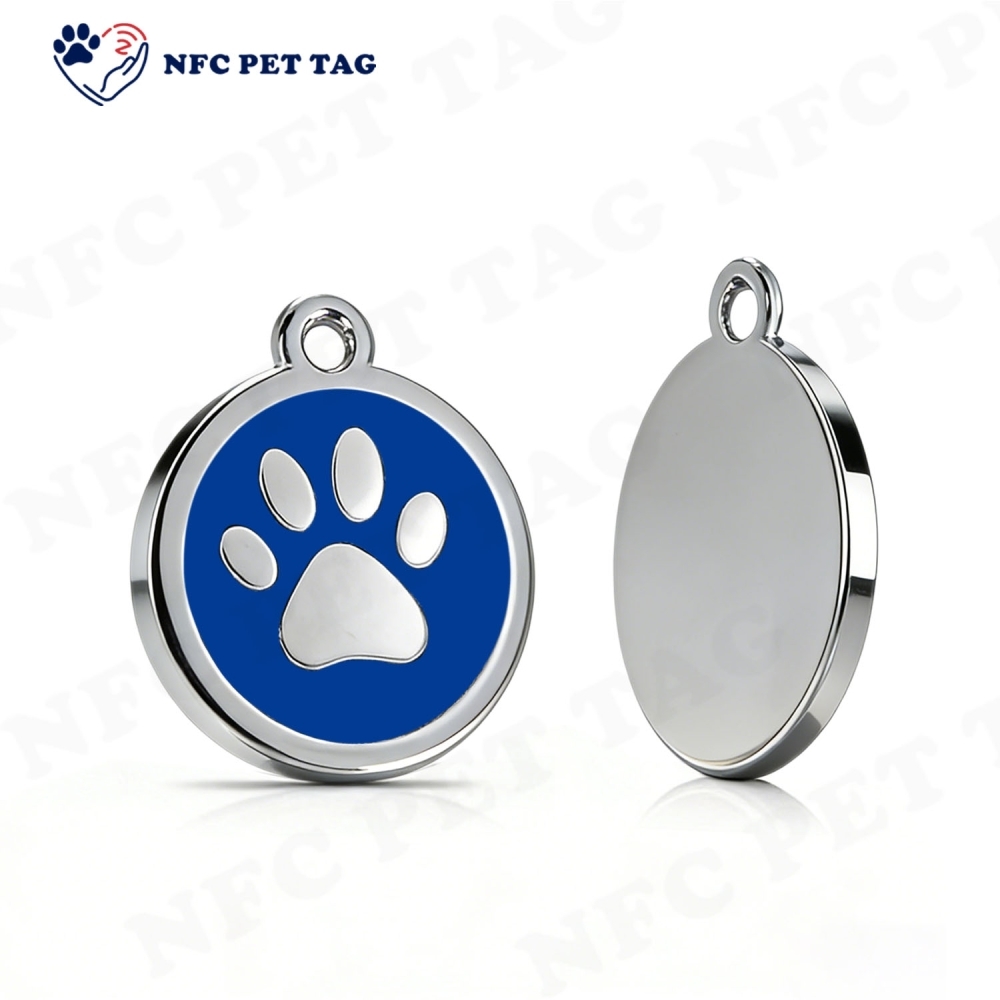 Silent Dual-Function Metal Pet Tag Corrosion Resistant NFC-Enabled Pet Tag