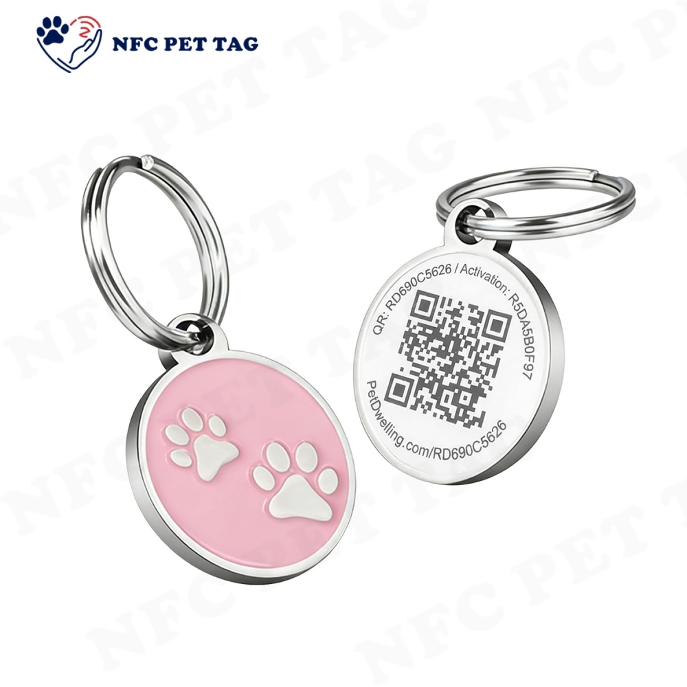 NFC-Equipped Silent Metal Pet Tag  Corrosion Resistant Dual Function Pet Tag