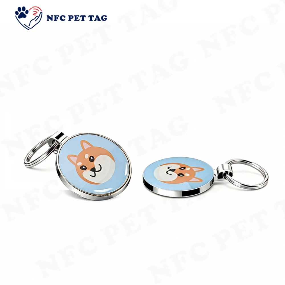 Stainless Steel Pet ID Tag Paw Print Metal NFC PET Tag
