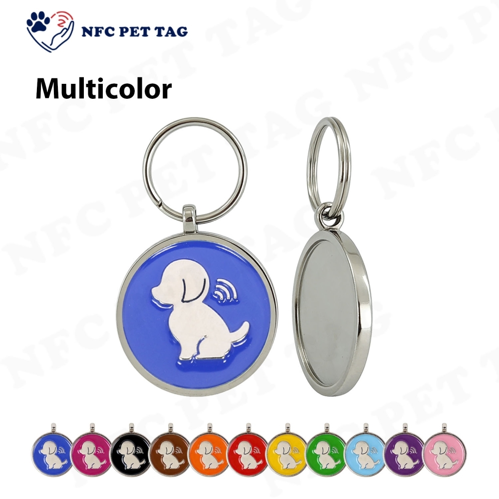 Training Dog Traction Rope Compatible Colored Epoxy Metal NFC Pet Tag