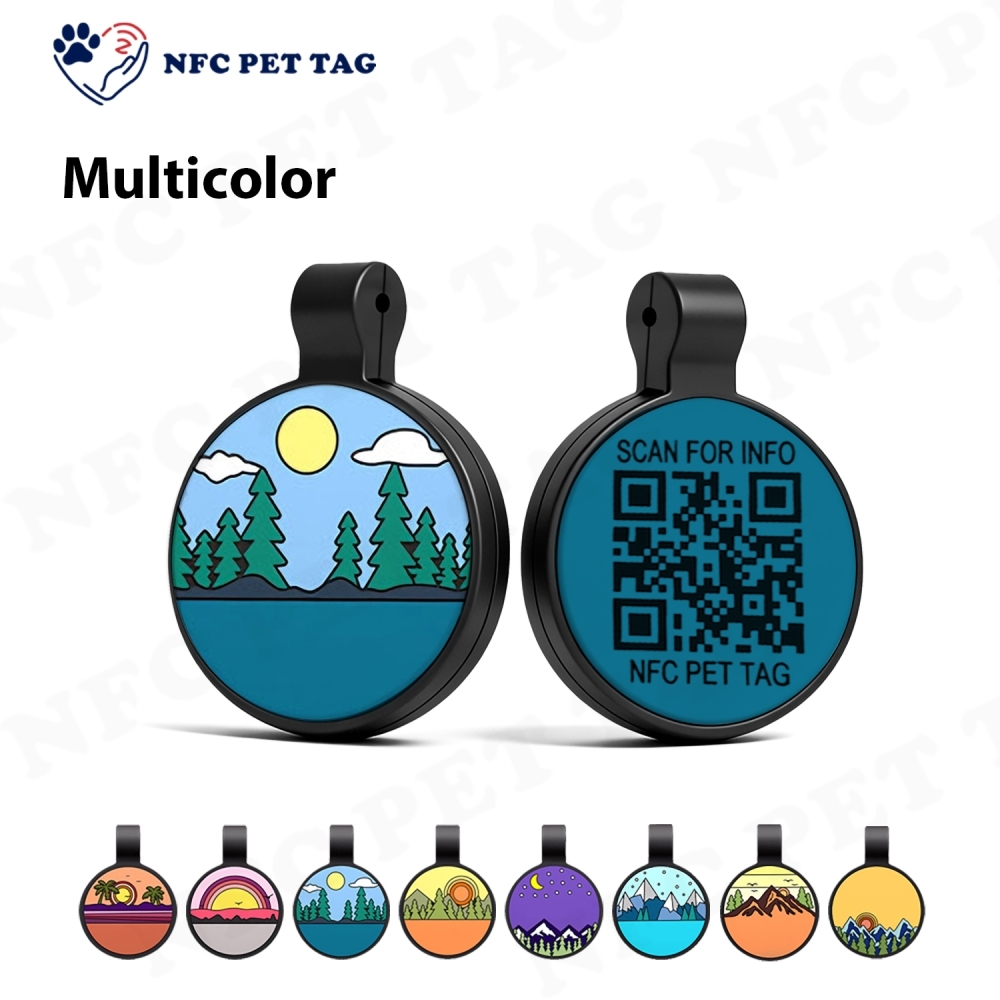 Personalized Silicone Pet Tag with RFID NFC QR Code Anti-Lost Tracking ID Pet Tag