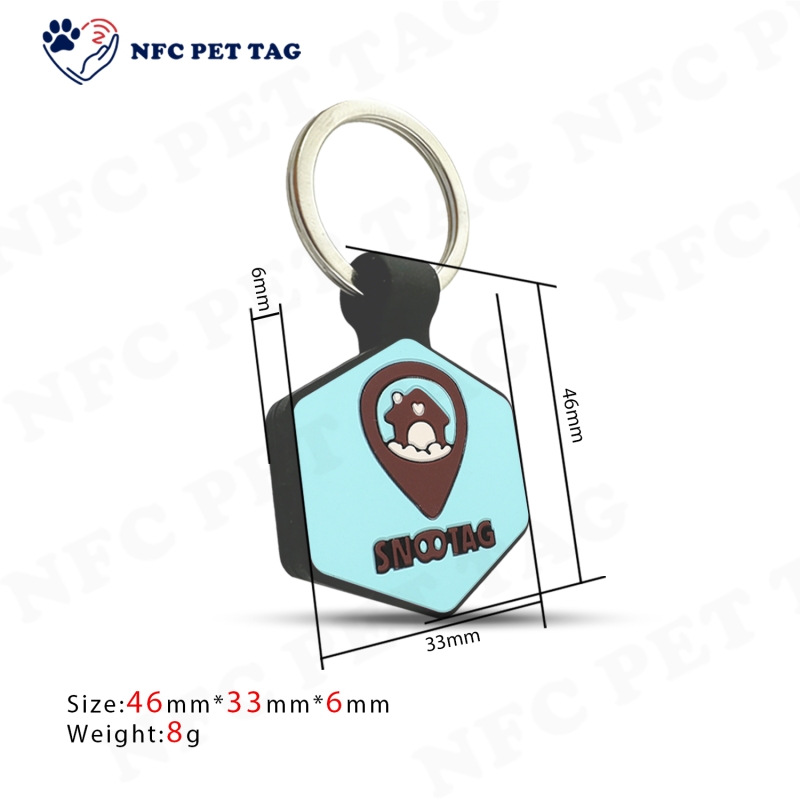 NTAG213 NFC RFID Silicone Pet Tag with QR Code For Pet Identification