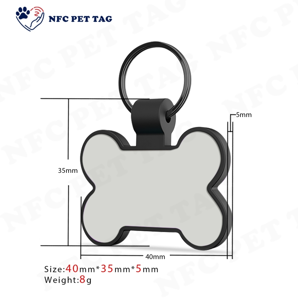 QR Code & Editable NFC Dual-Trace Cute Cartoon Personalized Silicone Pet Tag
